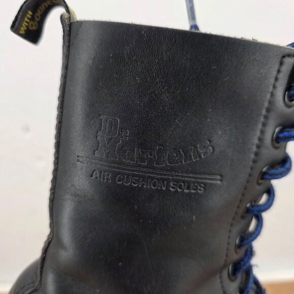 Dr Doc Martens Made in England Womens 10 Hole Distress Black Boots UK 5 US w's 7 - Picture 6 of 11